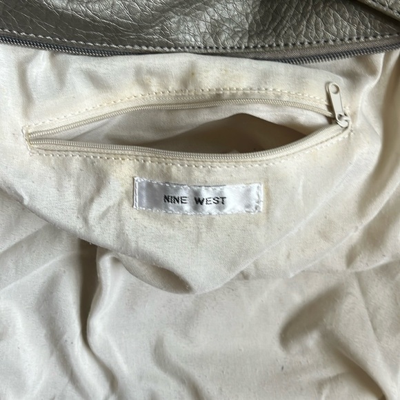 Nine West large shoulder bag textured faux leather gray green - Picture 11 of 14